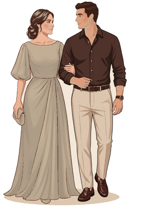 Outfit example — nude gown