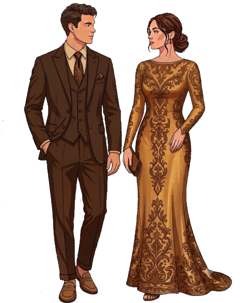 Outfit example — beige dress